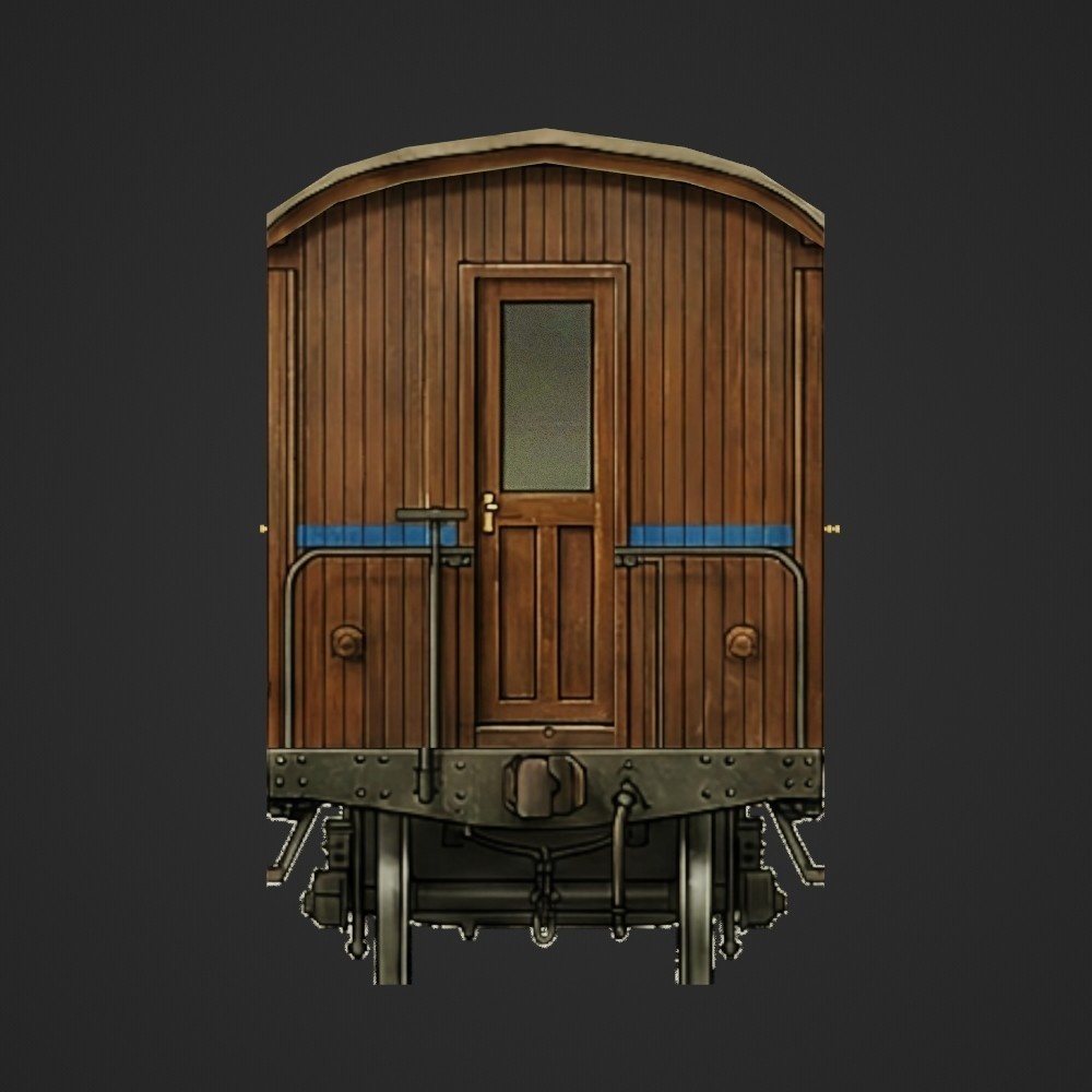 【3D小道具】明治時代の客車(ローポリ)