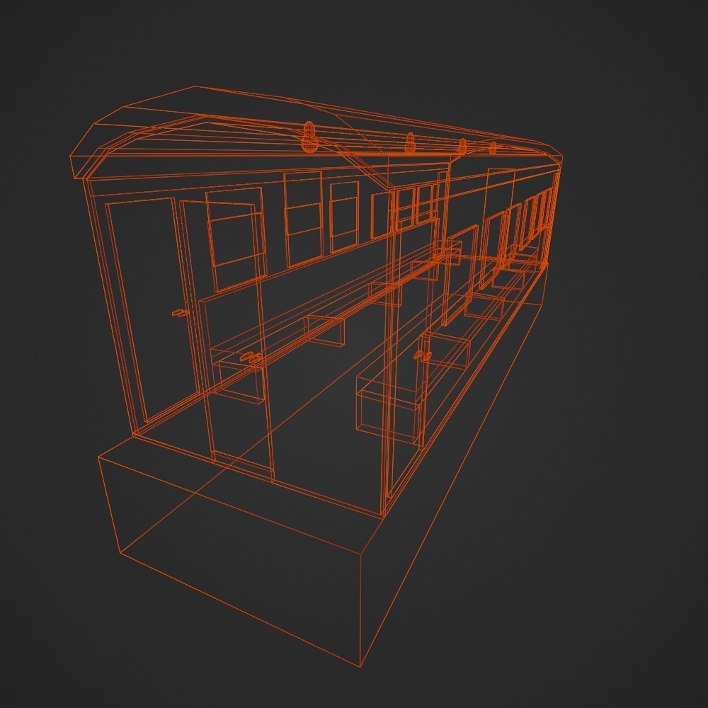 【3D小道具】明治時代の客車(ローポリ)