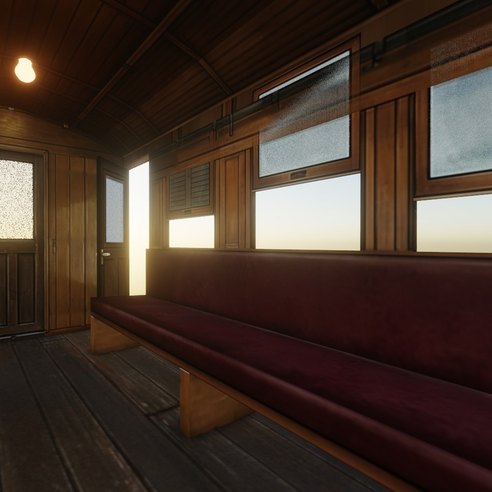 【3D小道具】明治時代の客車(ローポリ)