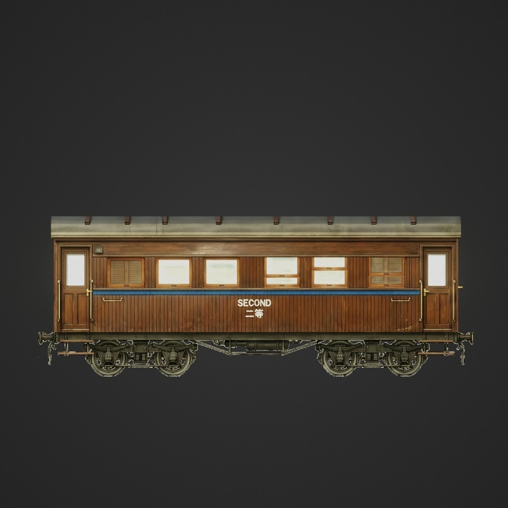 【3D小道具】明治時代の客車(ローポリ)