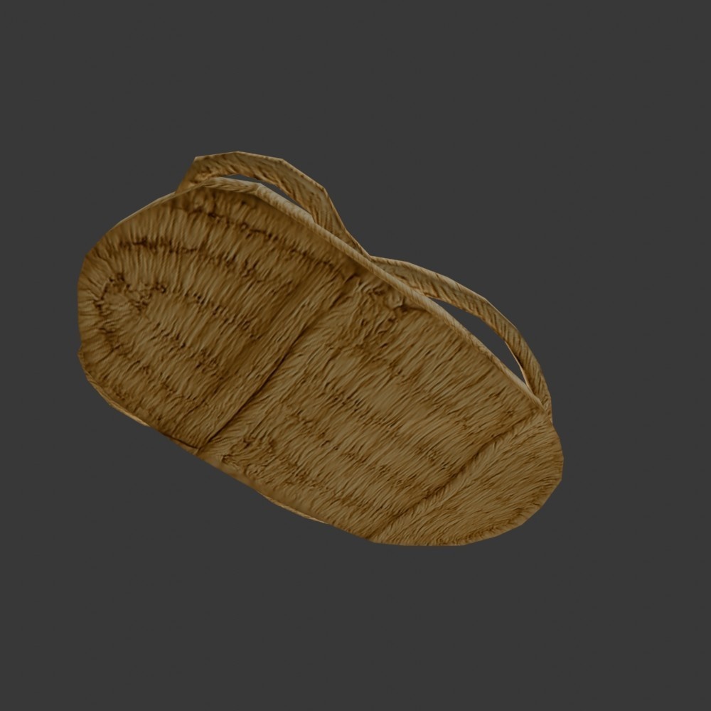 【3D小道具】わらじ(ローポリ)