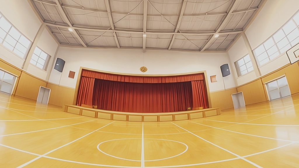【セット不要！パノラマ】学校の体育館　HDRI