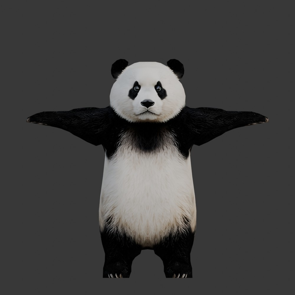 【3D動物】パンダ(ローポリ)