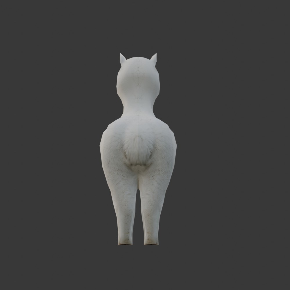 【3D動物】アルパカのゆきちゃん(ローポリ)