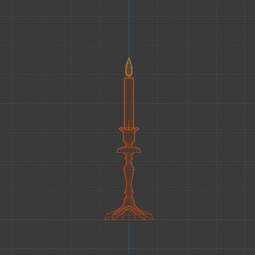 【3D小道具】アンティークろうそく立て(ローポリ)
