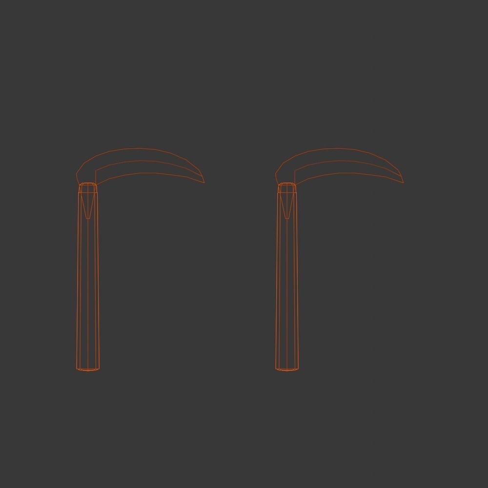 【3D小道具】日本鎌セット(ローポリ)