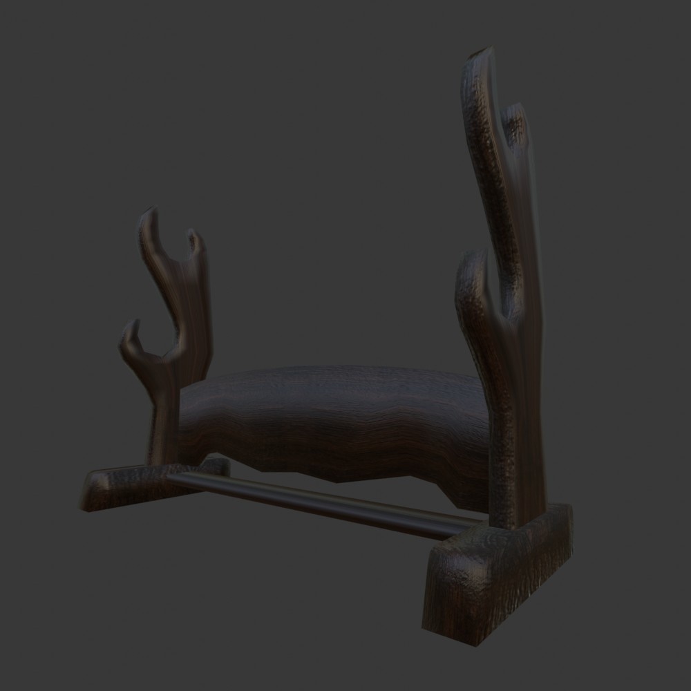 【3D小道具】刀掛け(ローポリ)