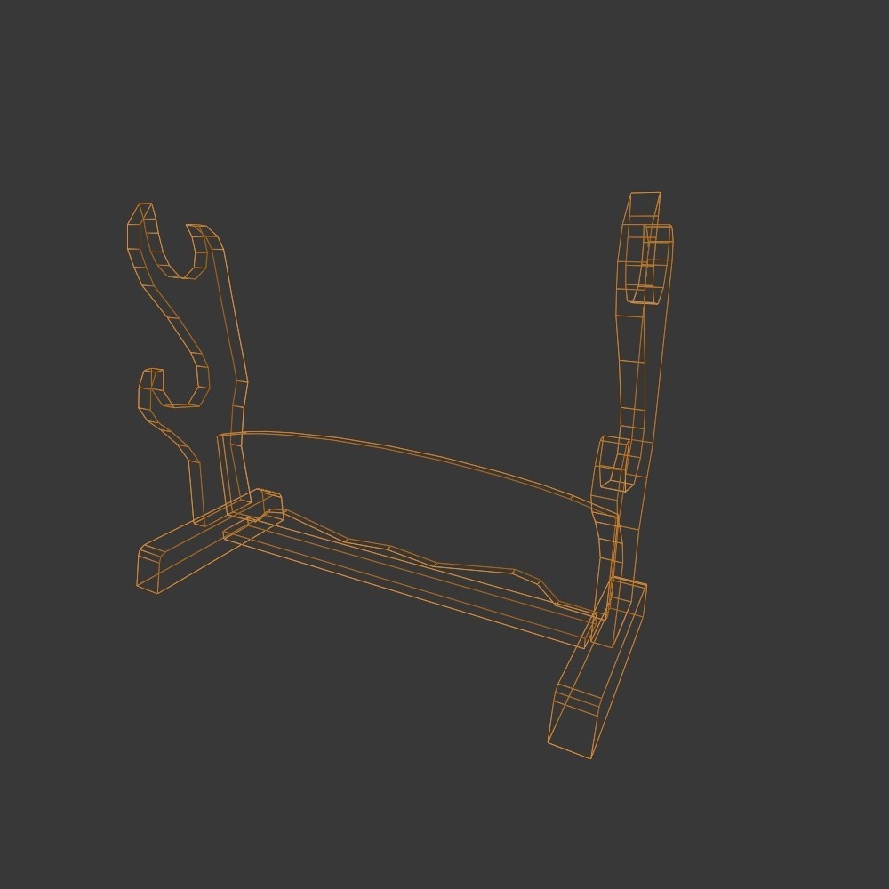 【3D小道具】刀掛け(ローポリ)