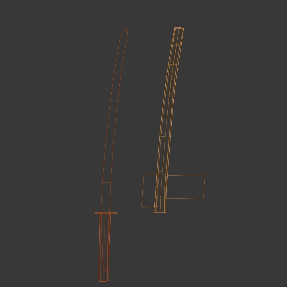 【3D小道具】名刀 虎徹(ローポリ)