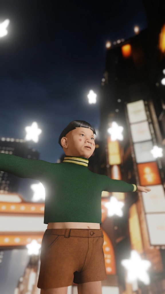 【3D小道具】回転する星(ローポリ)