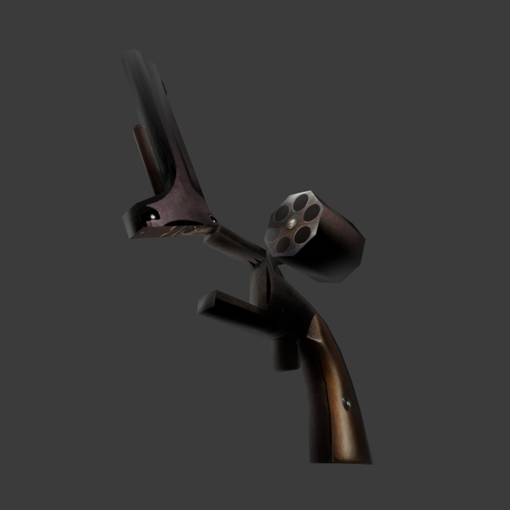 【3D小道具】坂本龍馬の銃 S&W Model 2 Army(ローポリ)