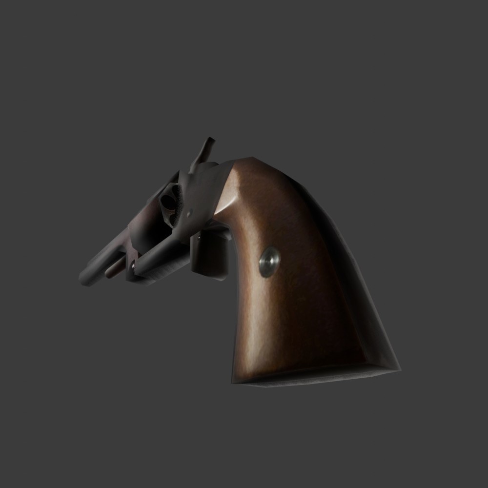 【3D小道具】坂本龍馬の銃 S&W Model 2 Army(ローポリ)