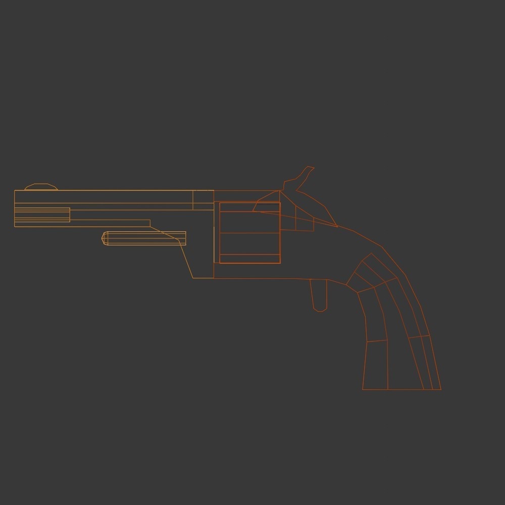 【3D小道具】坂本龍馬の銃 S&W Model 2 Army(ローポリ)
