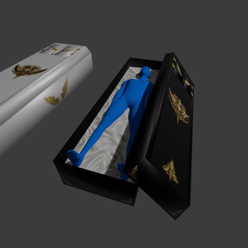 【3D小道具】棺桶(かんおけ)セット(ローポリ)