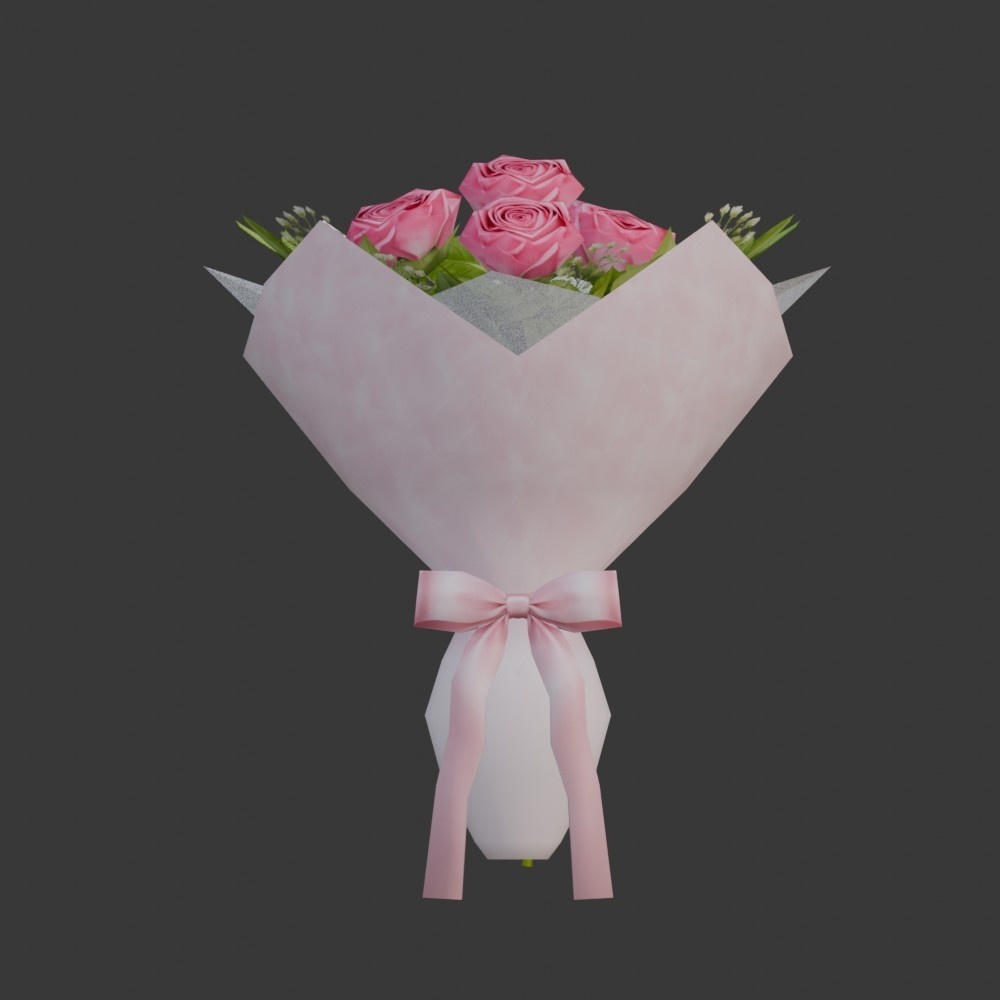 【3D小道具】花束(ローポリ)