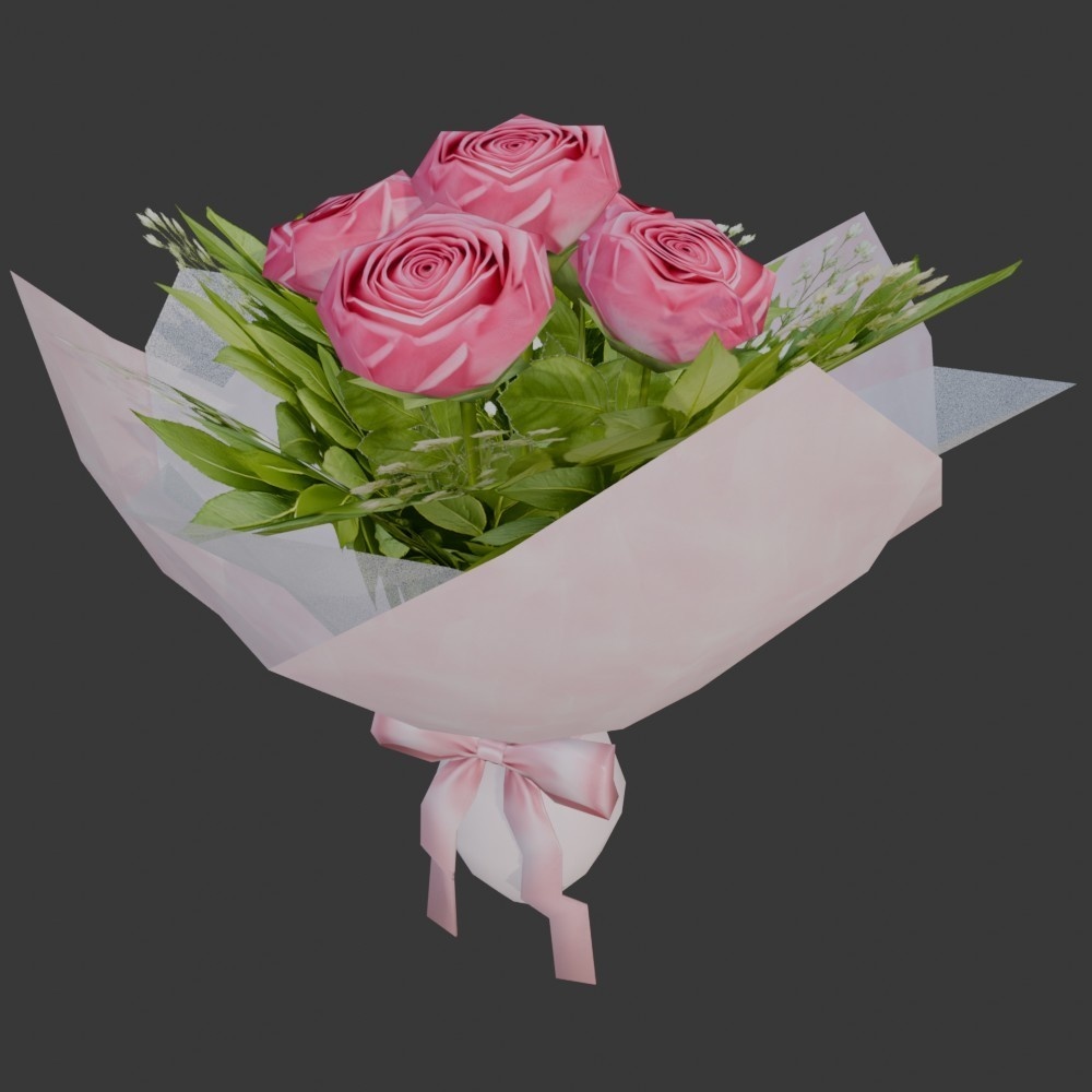 【3D小道具】花束(ローポリ)