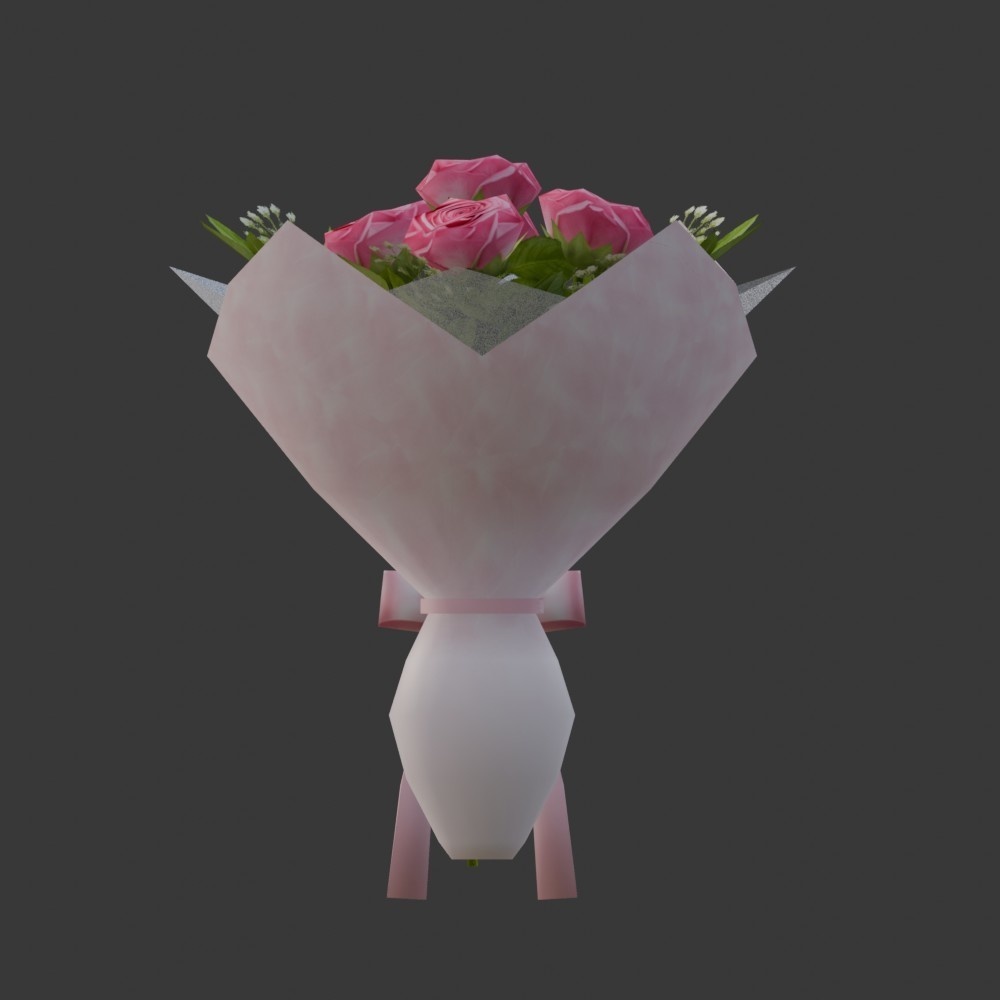 【3D小道具】花束(ローポリ)