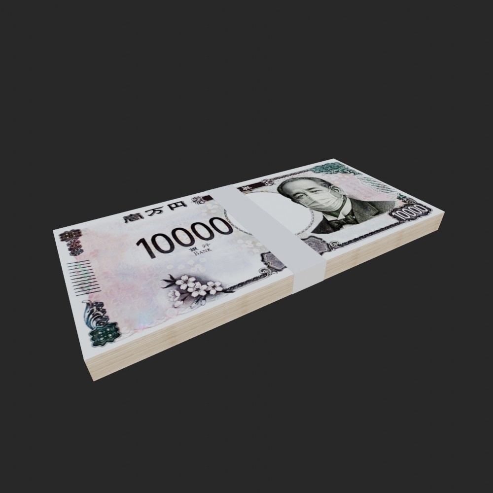 【3D小道具】現物支給100万円(ローポリ)
