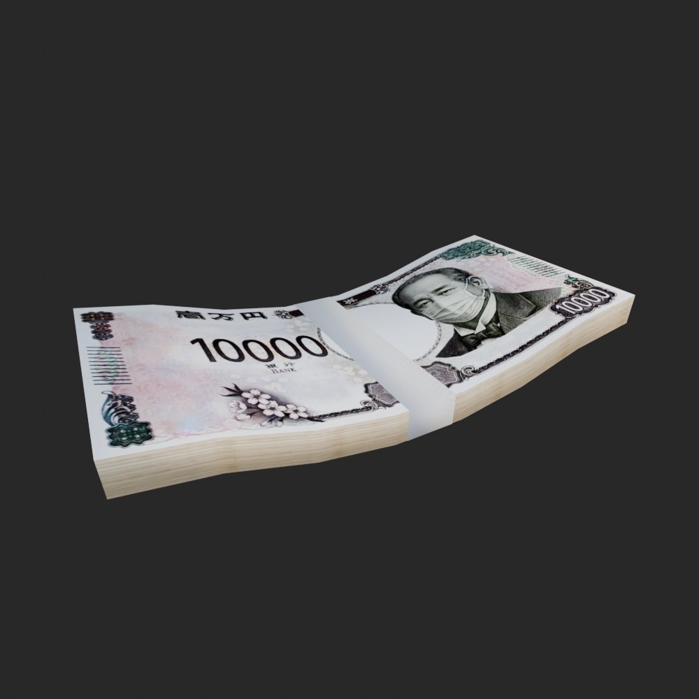 【3D小道具】現物支給100万円(ローポリ)