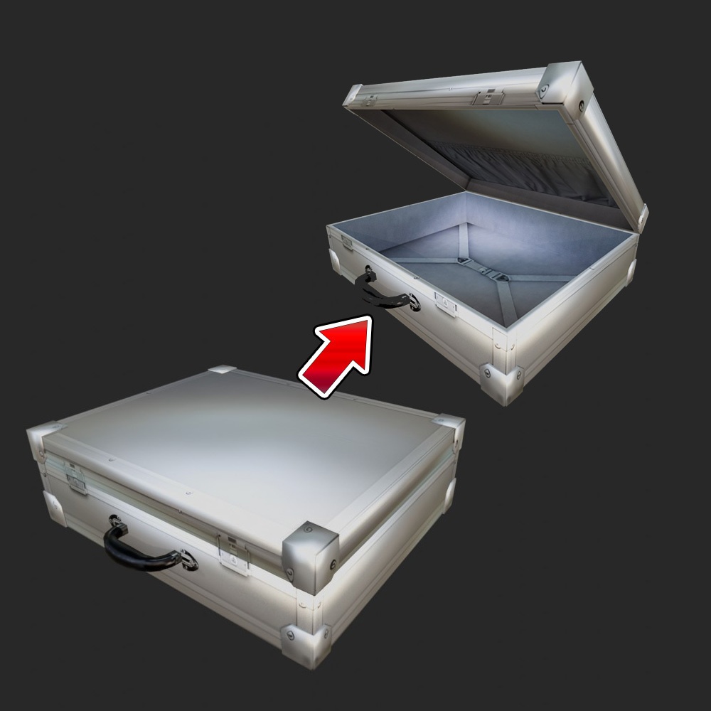 【3D小道具】アタッシュケース(ローポリ)