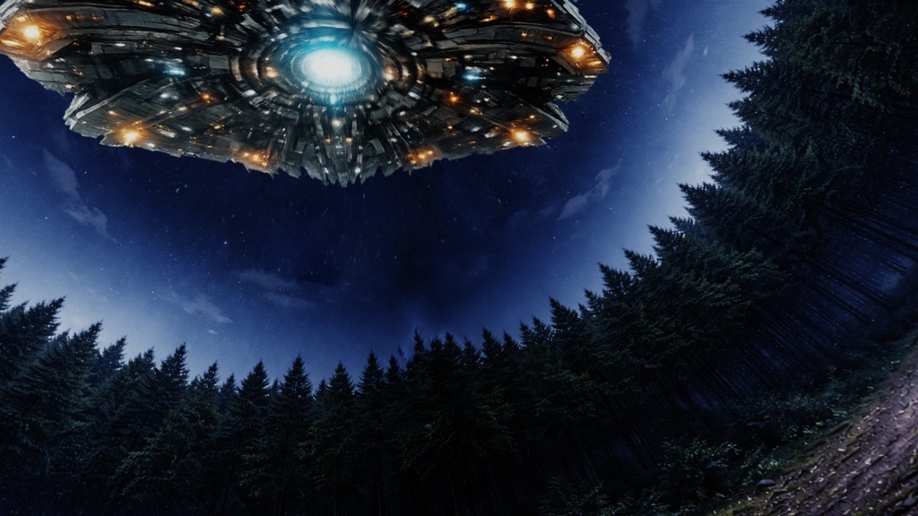 【ワールド・環境】宇宙船が浮かぶ森 SKYBOXテクスチャ　