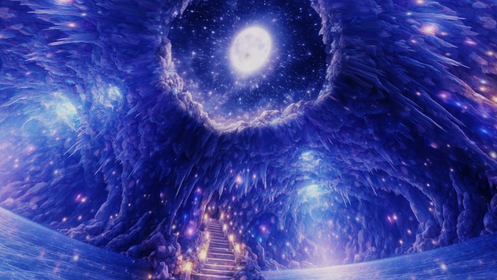 【ワールド・環境】月光にほどける氷の洞窟 SKYBOXテクスチャ　