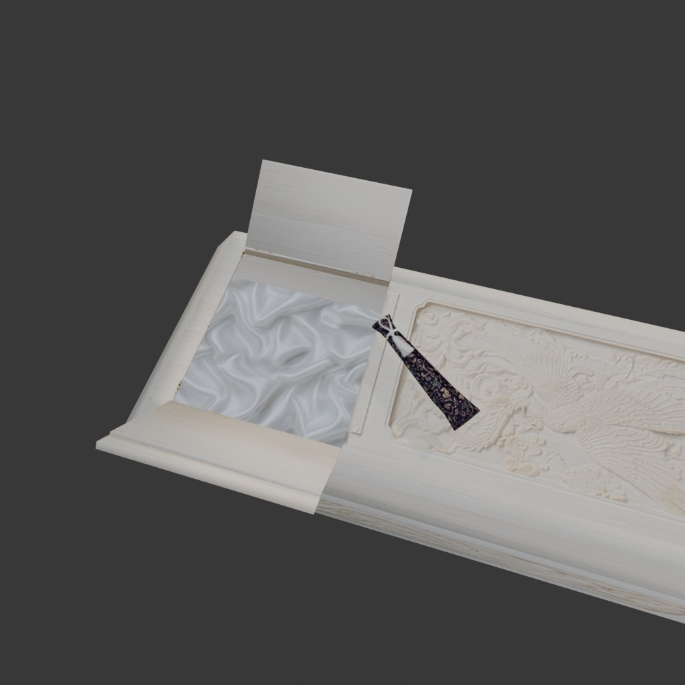 【3D小道具】日本の棺桶(ローポリ)