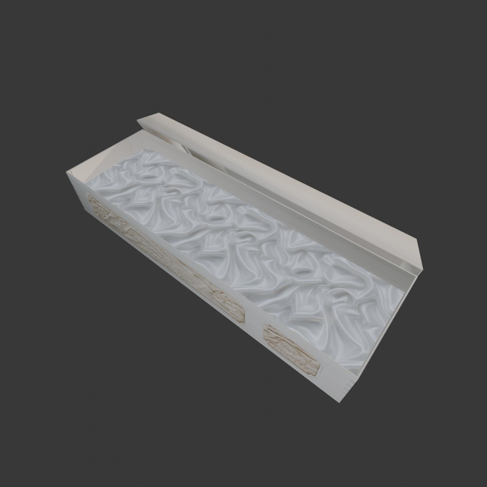 【3D小道具】日本の棺桶(ローポリ)