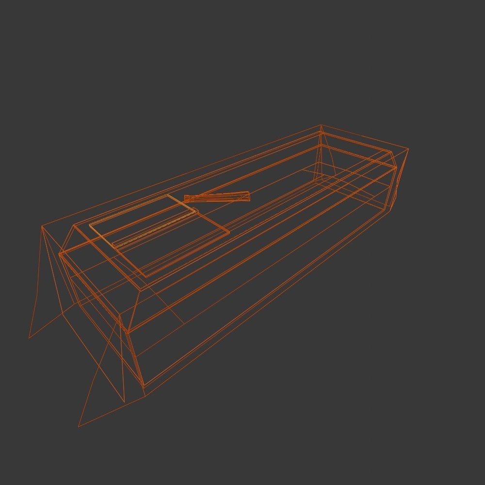 【3D小道具】日本の棺桶(ローポリ)