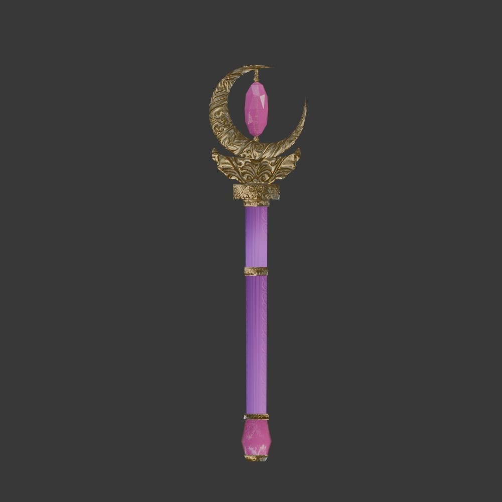 【3D小道具】魔法少女ロッド(ローポリ)