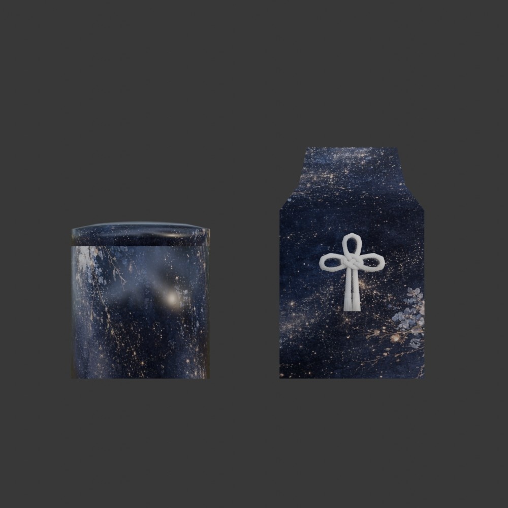 【3D小道具】おしゃれな骨壺と桐箱(ローポリ)