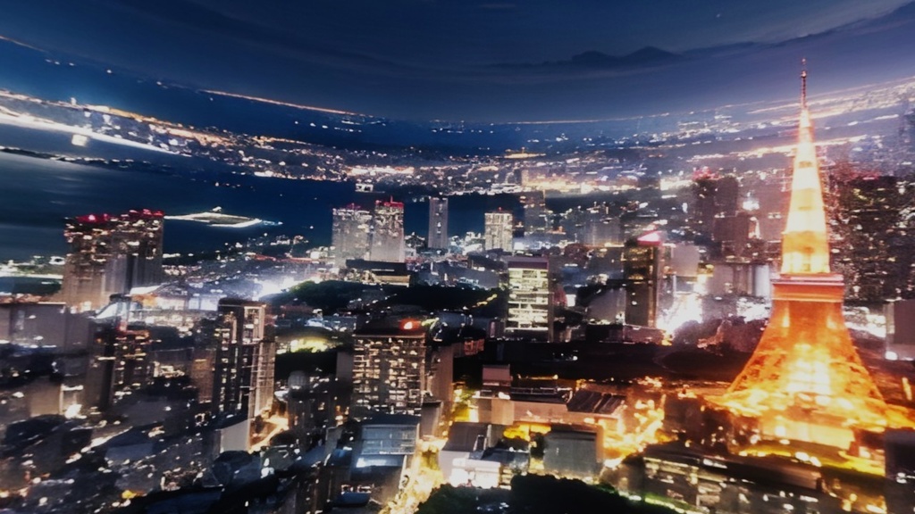 【ワールド・環境】21時17分、東京上空 SKYBOXテクスチャ