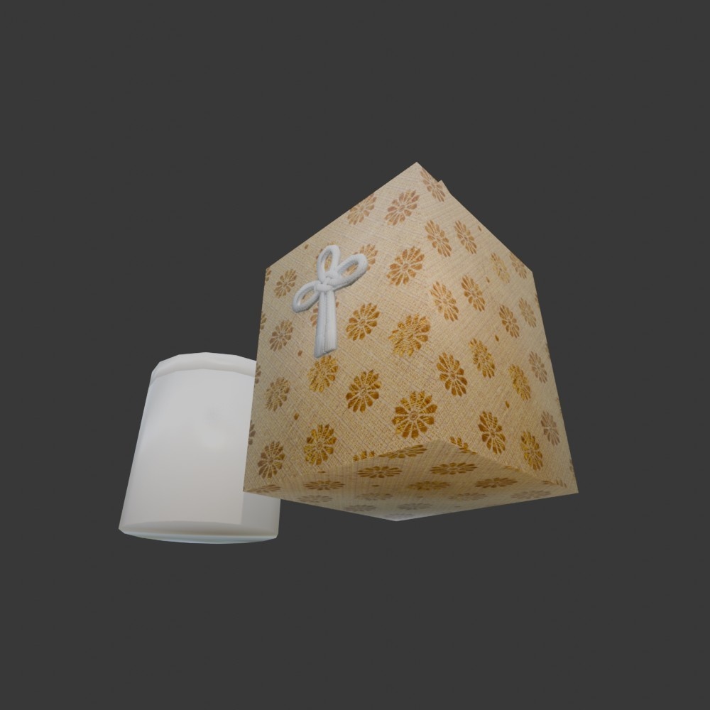 【3D小道具】骨壺と桐箱 スタンダードタイプ(ローポリ)