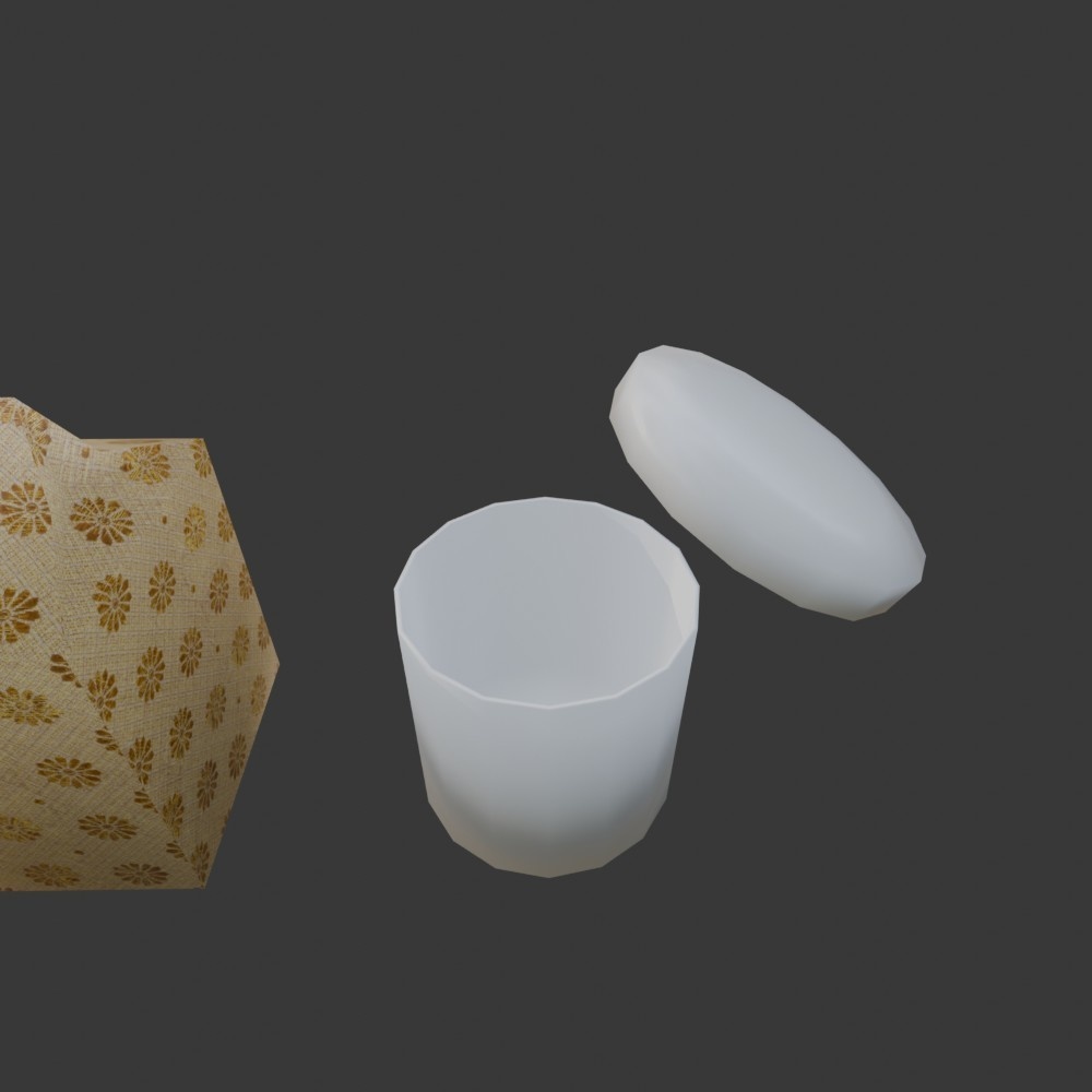 【3D小道具】骨壺と桐箱 スタンダードタイプ(ローポリ)