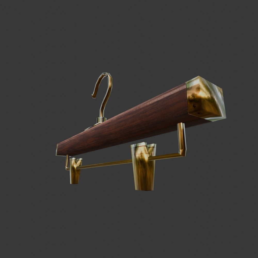 【3D小道具】ズボンより高価なスラックスハンガー(ローポリ)