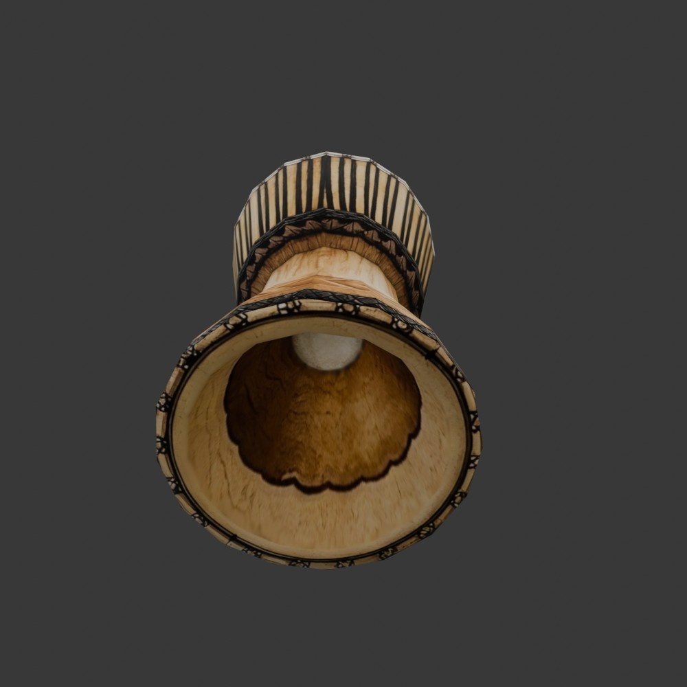 【3D小道具】ジャンベ(ローポリ)