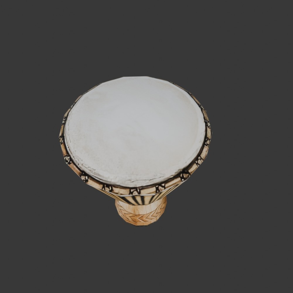 【3D小道具】ジャンベ(ローポリ)