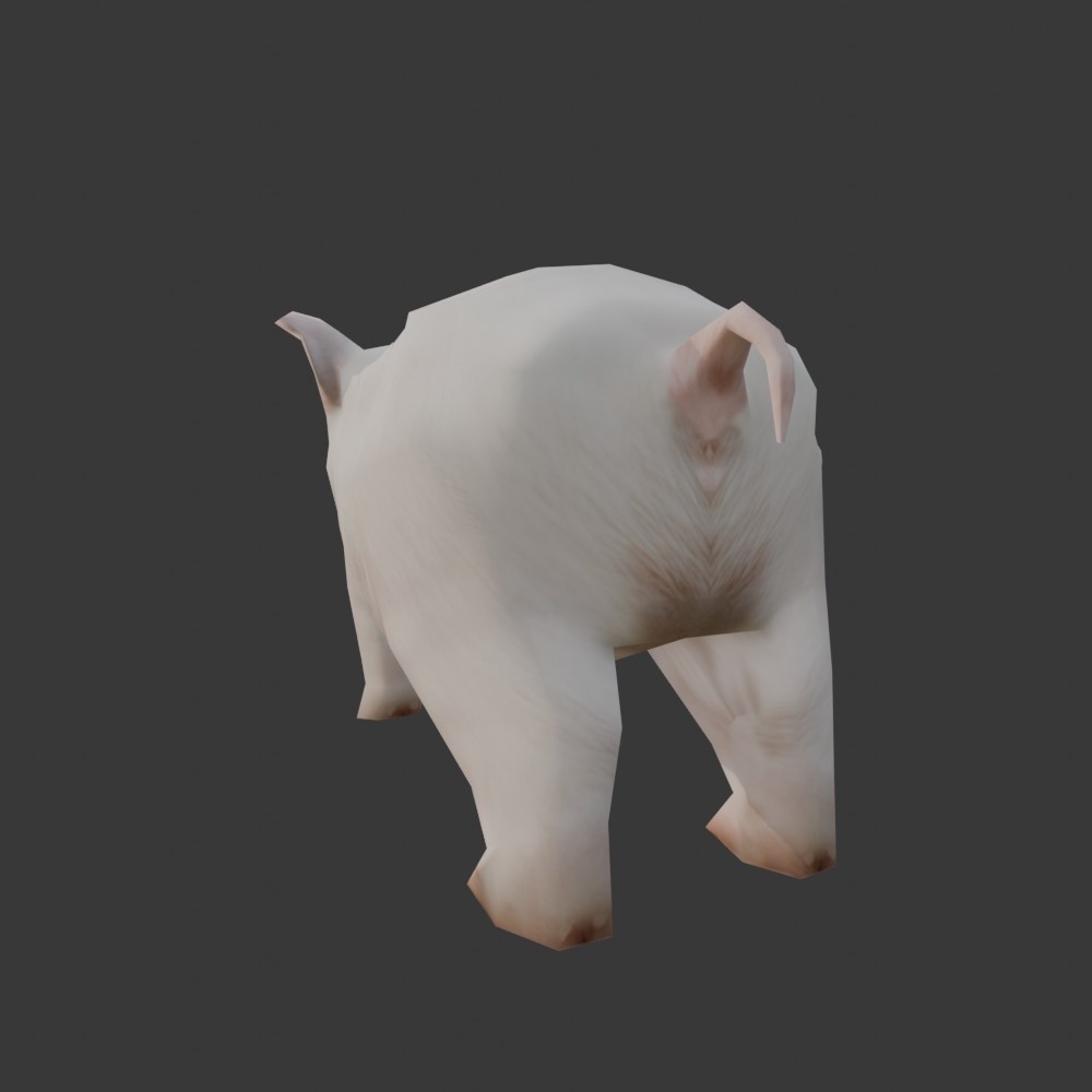【3Dキャラクター】ミニブタのぷん子(ローポリ)