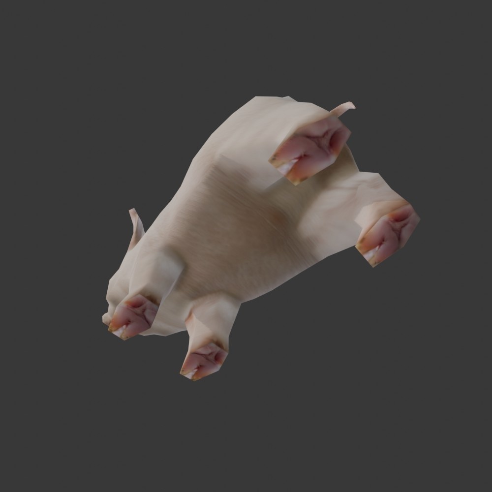 【3Dキャラクター】ミニブタのぷん子(ローポリ)