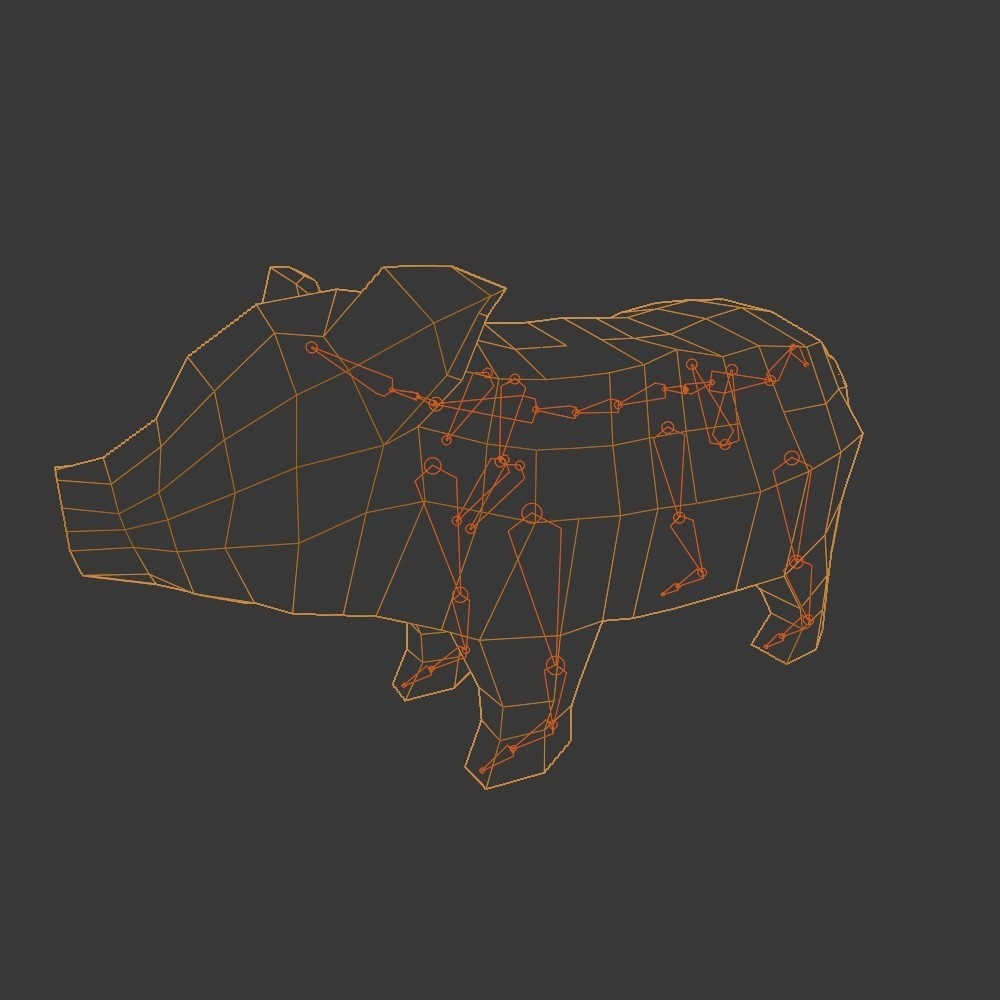 【3Dキャラクター】ミニブタのぷん子(ローポリ)