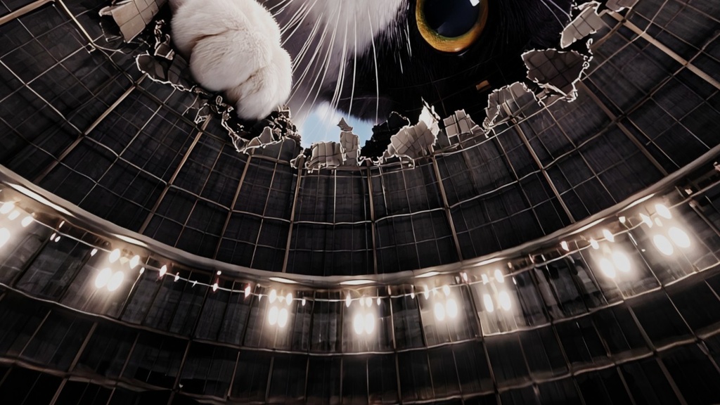 【ワールド・環境】巨大猫に上から覗かれるドーム施設 SKYBOXテクスチャ