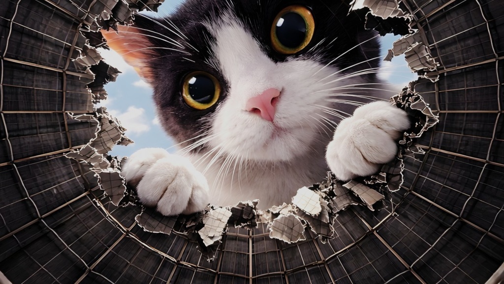 【ワールド・環境】巨大猫に上から覗かれるドーム施設 SKYBOXテクスチャ