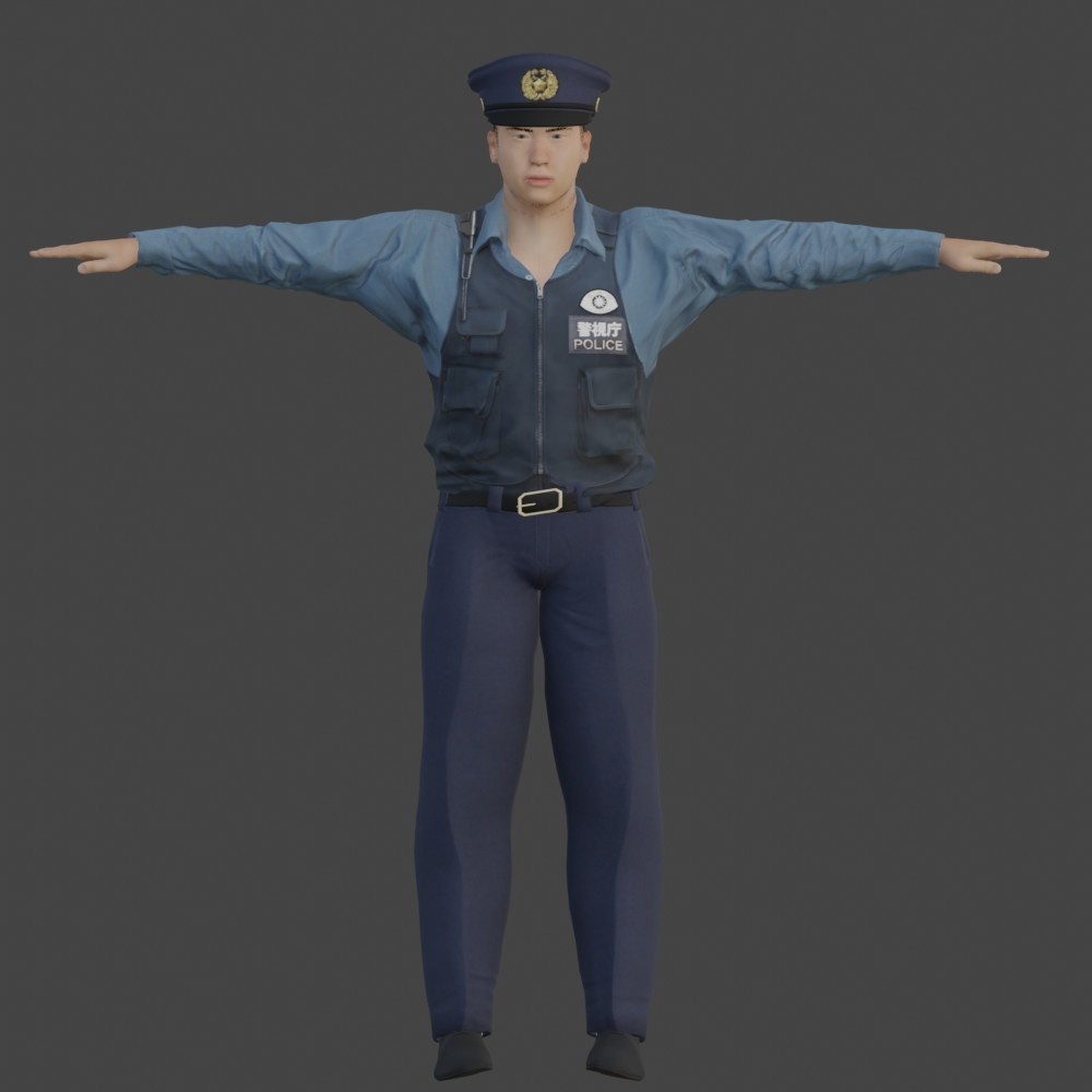 【3Dキャラクター】正義のイケメン警察官 登里シマル君