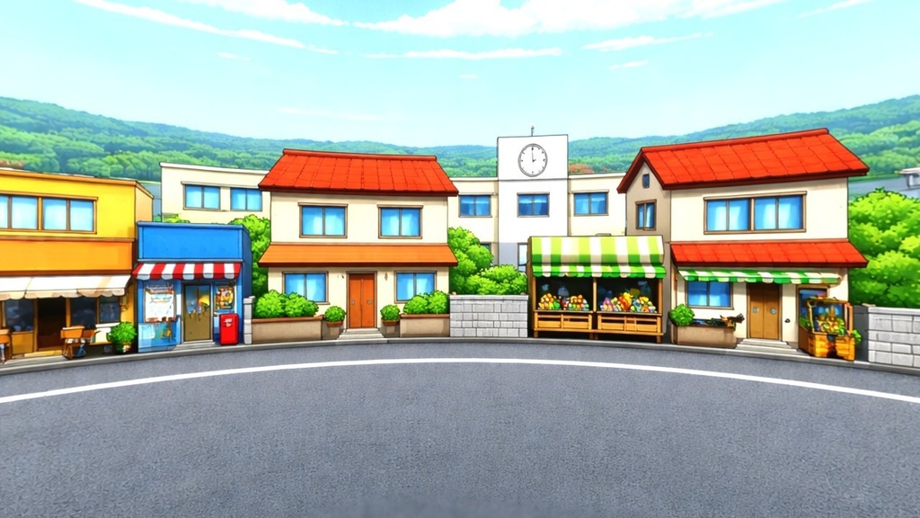 【ワールド・環境】昭和ほのぼのアニメの街 SKYBOXテクスチャ