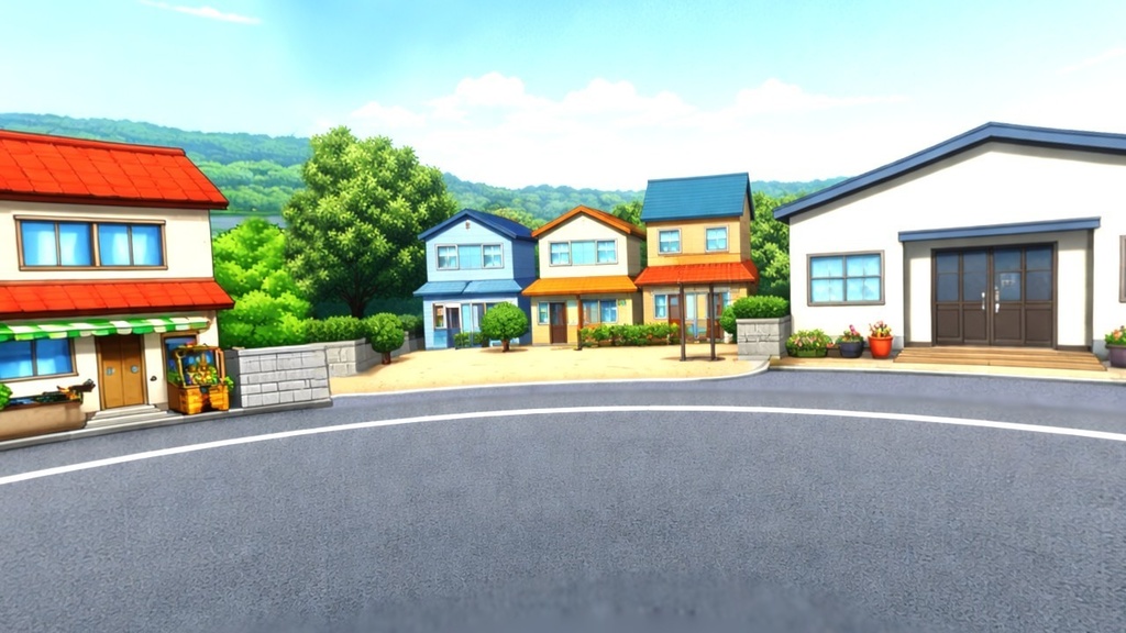 【ワールド・環境】昭和ほのぼのアニメの街 SKYBOXテクスチャ