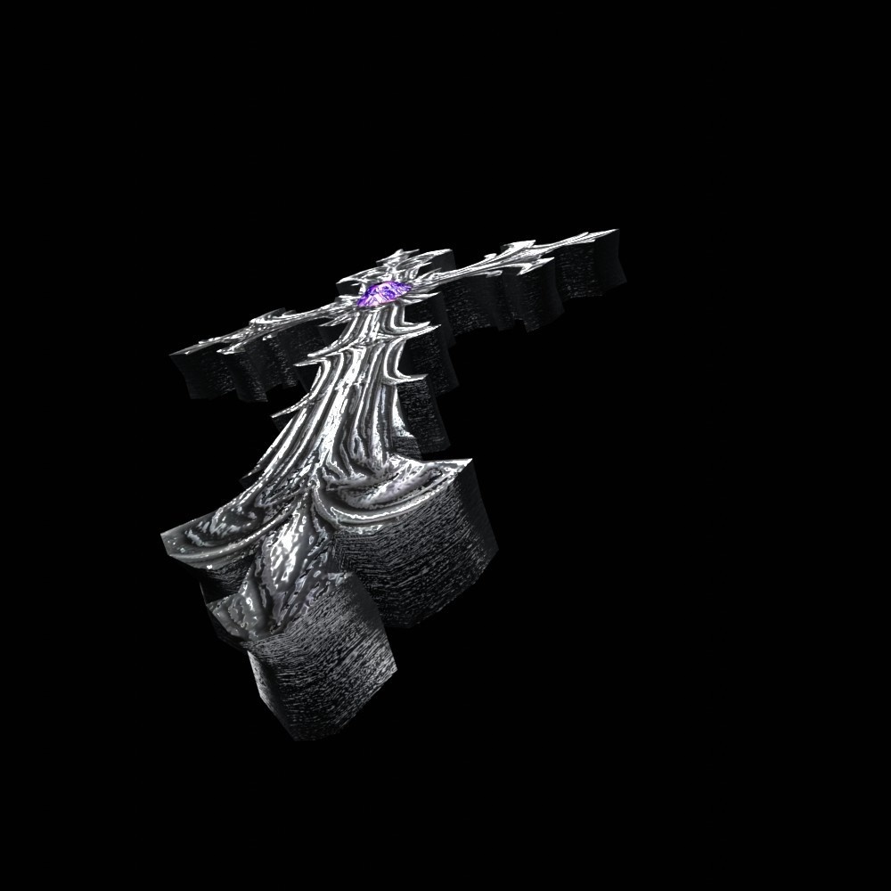 【3D小道具】ゴシック調の十字架(ローポリ)