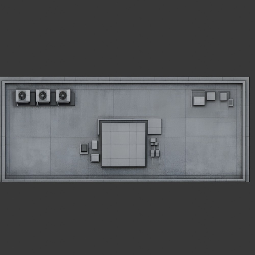 【3D建築】日本の商業ビル_4階建て_18m(ローポリ)