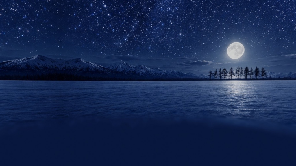 【ワールド・環境】雪原と満天の星空　深夜3時 SKYBOXテクスチャ