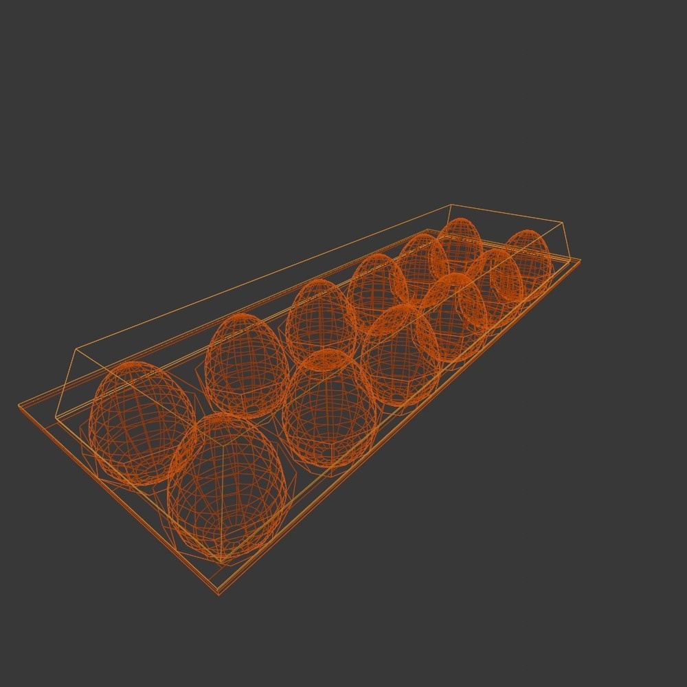 【3D小道具】パック入り卵(ローポリ)