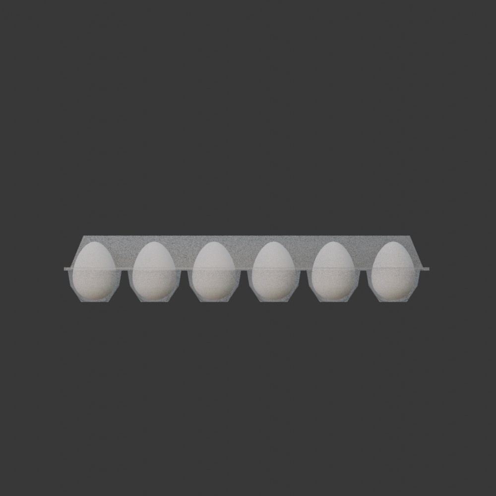 【3D小道具】パック入り卵(ローポリ)